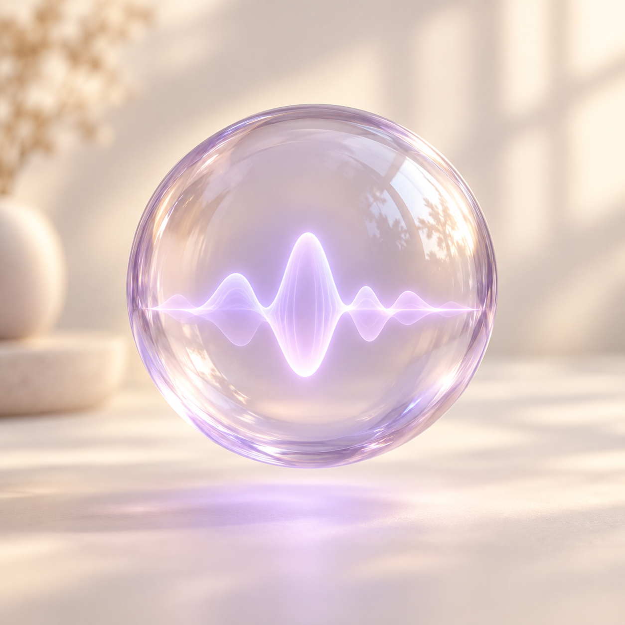 A glowing voice signal representing the agent sharing news